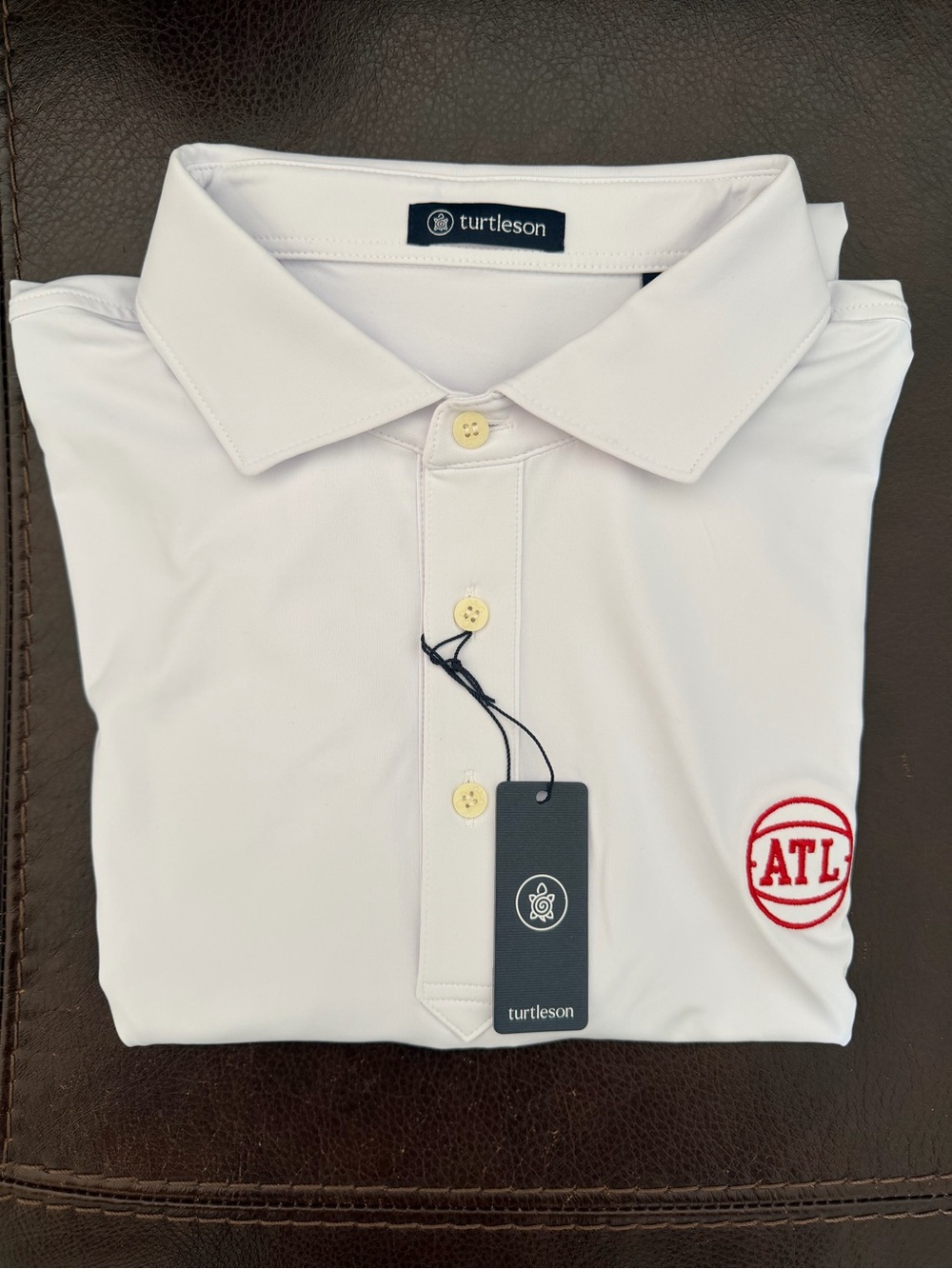NWT Turtleson Atlanta Hawks Performance Polo in White, Men’s XL